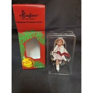 1998 EFFANBEE DOLL ORNAMENT WHITE COAT ICE SKATER FO28 NIB